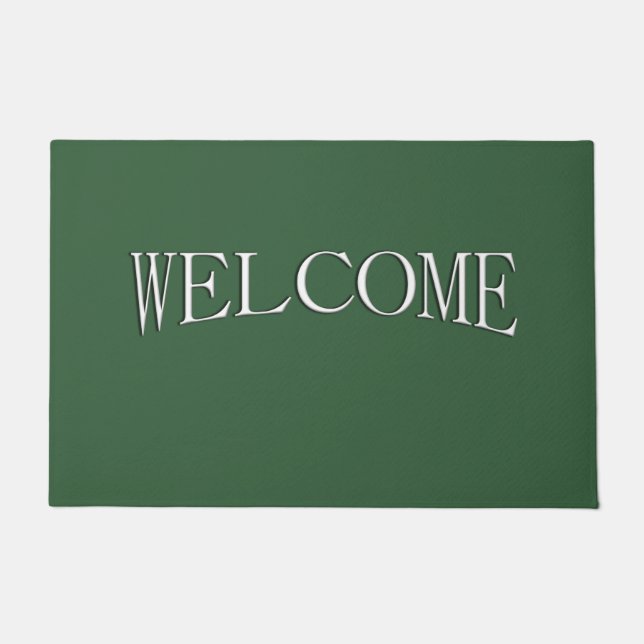 Solid Hunter Green Welcome Mat (Front)