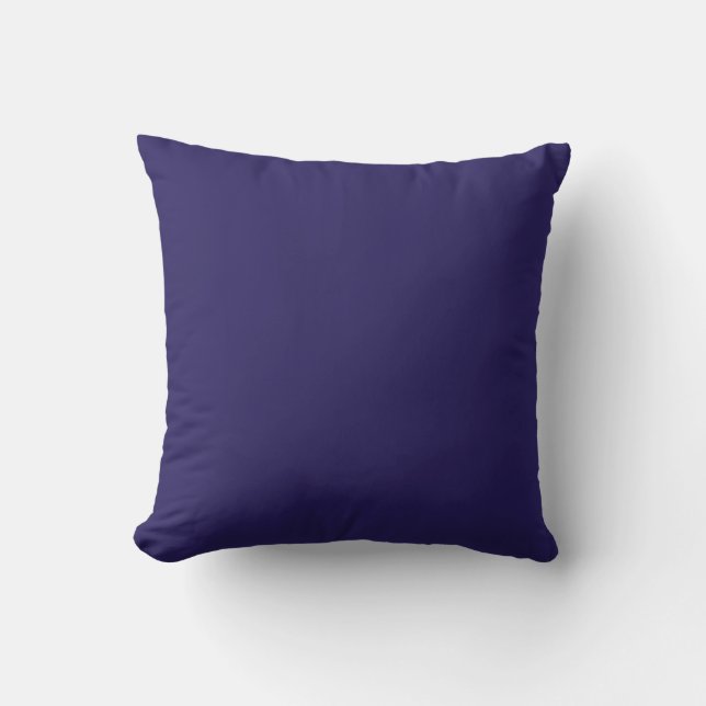 Solid Indigo Blue Elegant Modern Minimalist Simple Cushion (Front)