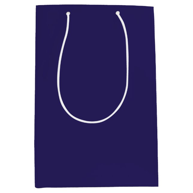 Solid Indigo Blue Elegant Modern Minimalist Simple Medium Gift Bag (Front)