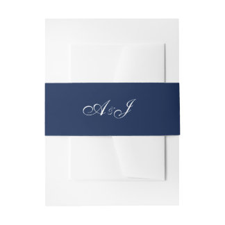 Solid initials customisable ground belly band invitation belly band
