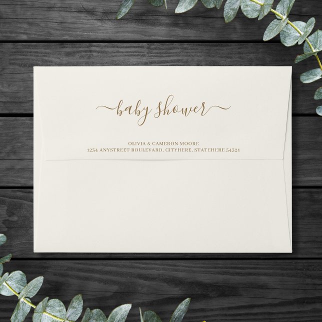 Solid Ivory Cream Baby Shower 5x7 Envelope (Creator Uploaded)