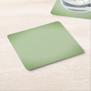 Solid Jade Green Celadon  Square Paper Coaster