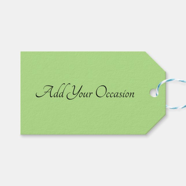 Solid Kiwi Green Gift Tag (Front (Horizontal))