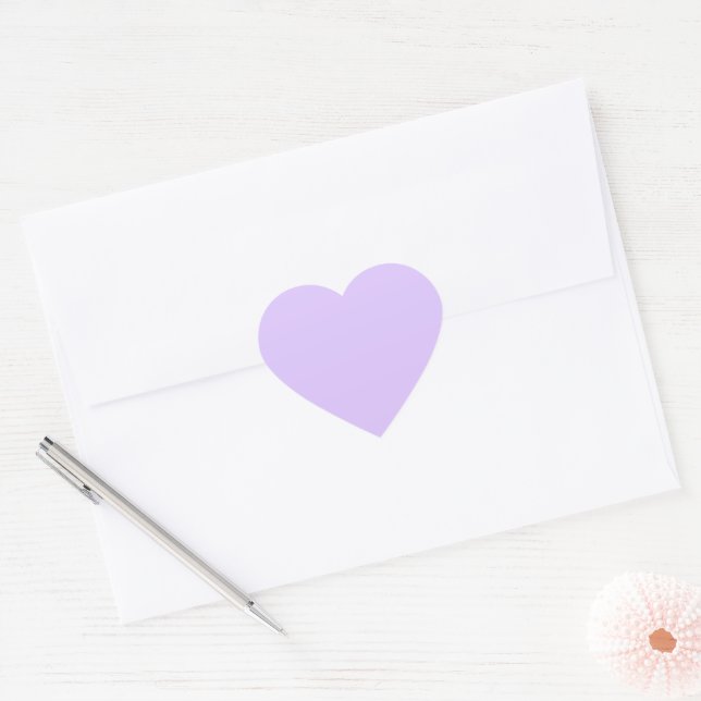 Solid Lavender Heart Sticker (Envelope)