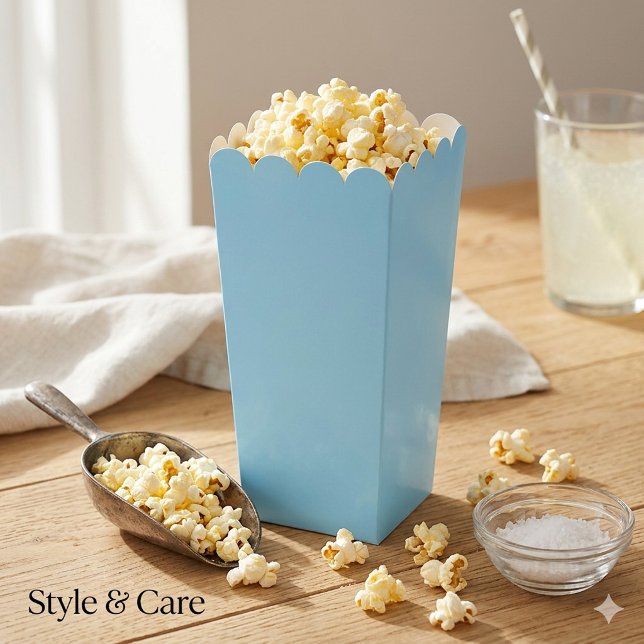 Solid Light Blue Simple Attractive Popcorn Favour Box (Solid Light Blue Simple Attractive Popcorn Favor Boxes)