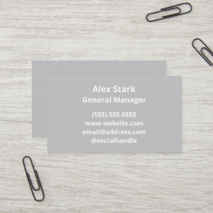 Solid Light Grey Business Cards