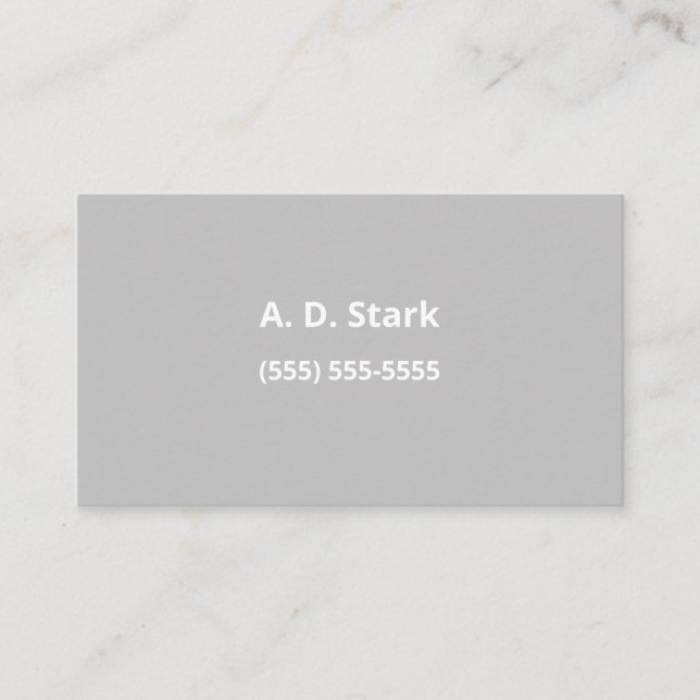Solid Light Grey Minimalist Business Cards (Front)