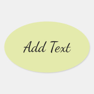 Solid Light Grey Yellow Oval Sticker