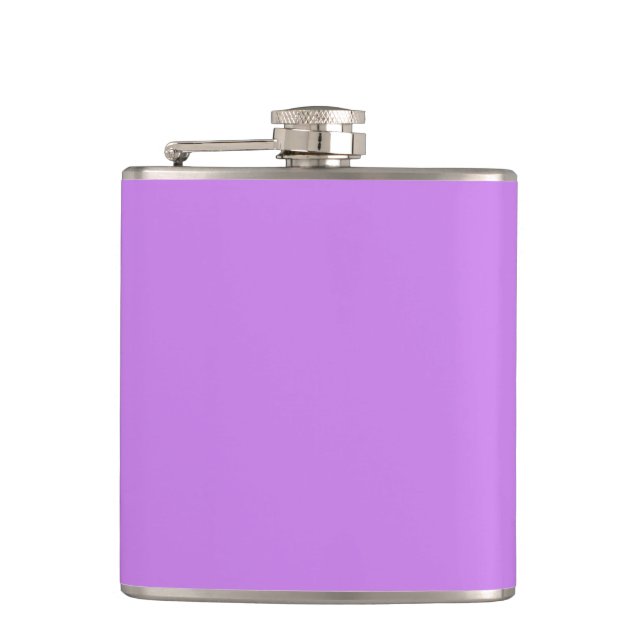 Solid light purple lavender hip flask (Front)