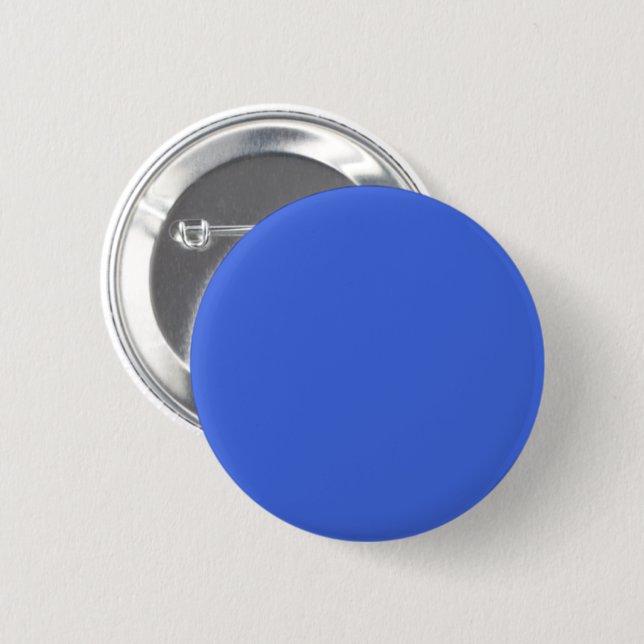 Solid light royal blue 6 cm round badge (Front & Back)