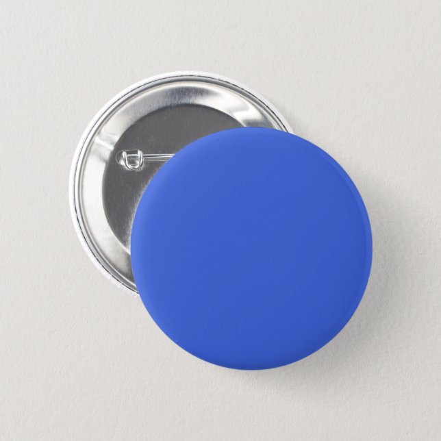 Solid light royal blue 6 cm round badge (Front & Back)
