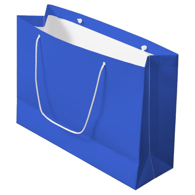 Solid light royal blue large gift bag (Front Angled)
