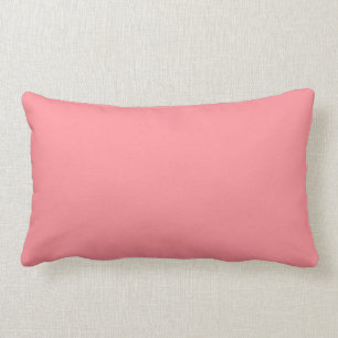 Solid light salmon pink lumbar cushion