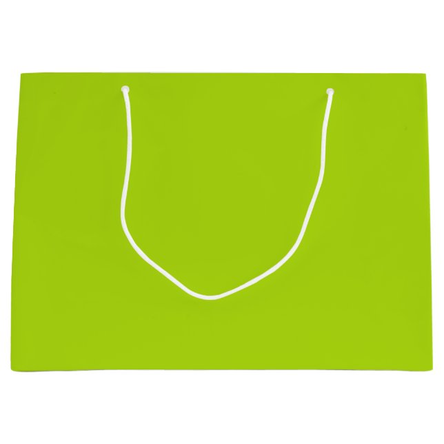 Solid Lime Green Color Large Gift Bag (Front)