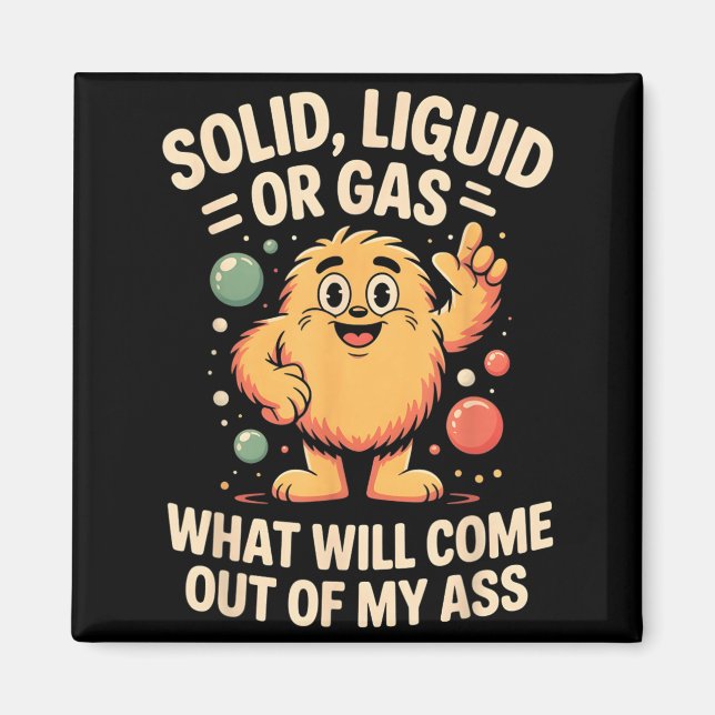 Solid Liquid Or Gas Funny Cat Physics Science Magnet (Front)