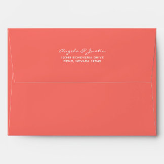 Solid Living Coral Envelope