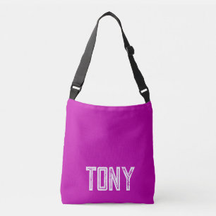 Solid Magenta Custom Name Monogram Crossbody Bag