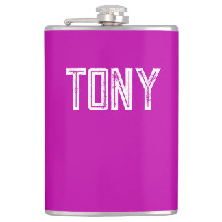 Solid Magenta Custom Name Monogram Hip Flask