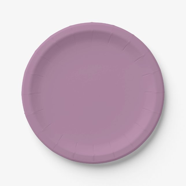 Solid mauve orchid smoke paper plate (Front)