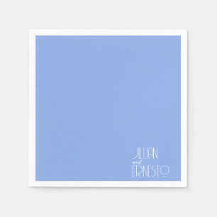 Solid Medium Blue Lily of the Valley Custom Napkin