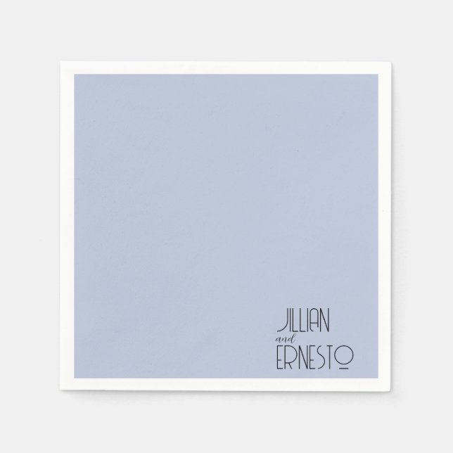 Solid Medium Blue Lily of the Valley Custom Napkin (Front)