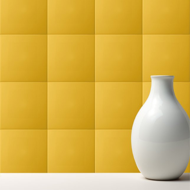 Solid medium cadmium yellow amber ceramic tile (Creator Uploaded)