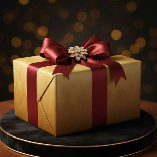 Solid Metallic Gold Color Effect Gift Wrap Paper