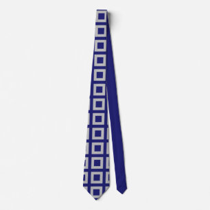 Solid Midnight Blue Square Shapes Tie