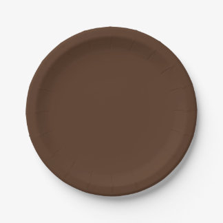 Solid Milk Chocolate Brown Classic Paper Plate