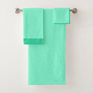 Solid, mint, green bath towel set