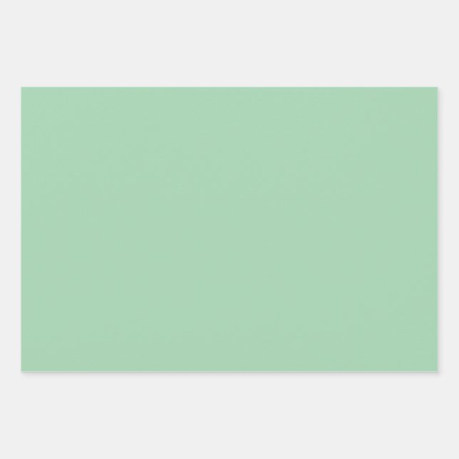 Solid Mint Green  Wrapping Paper Sheet (Front)