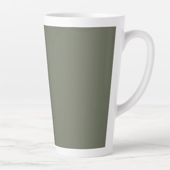 Solid Moss Green Custom Latte Mug (Right)