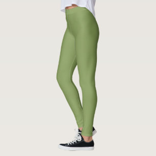 Solid Moss Green Decor on Leggings
