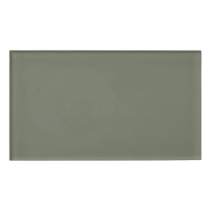 Solid Moss Green Rectangle Name Tag