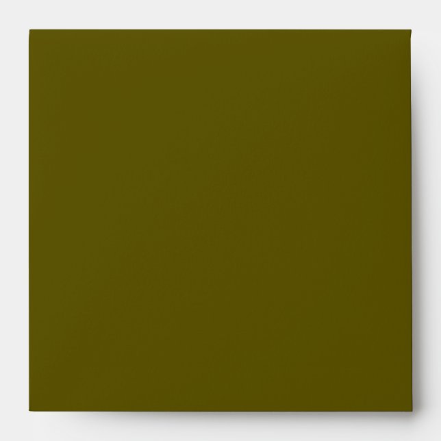 Solid Mossy Forest Green Square Wedding Envelope (Front)