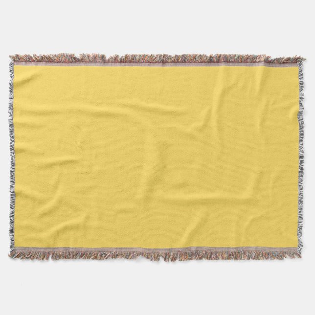 Solid Mustard Yellow Throw Blanket (Front)
