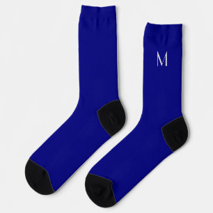 solid Navy blue- add monogram Socks