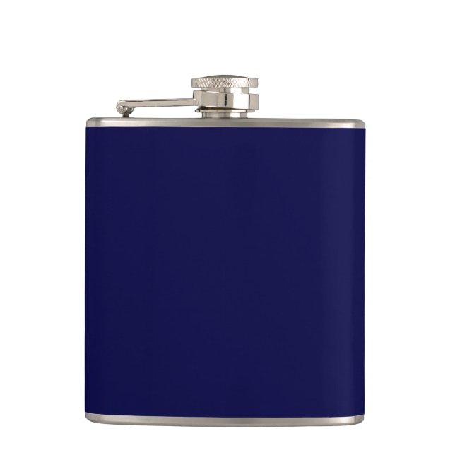 Solid Navy Blue Hip Flask (Front)