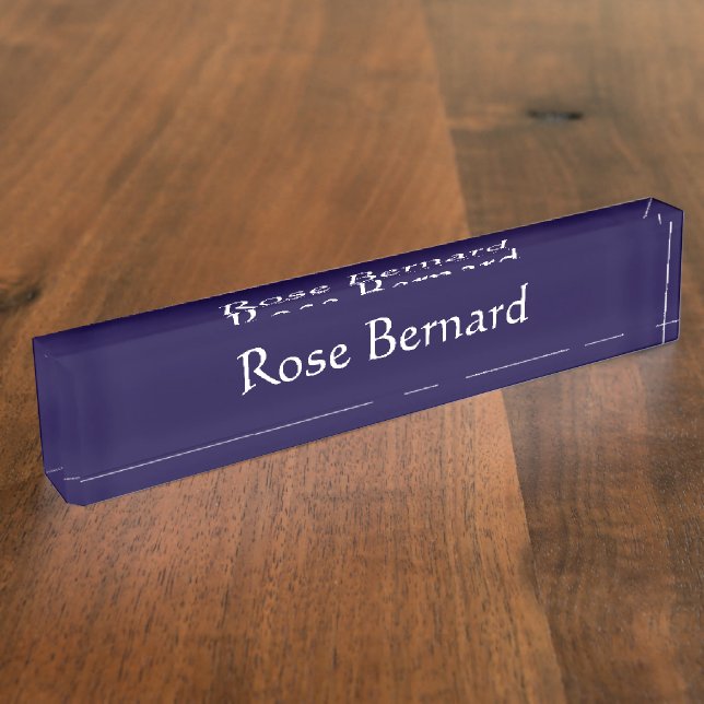 Solid Navy Blue Nameplate (Side)