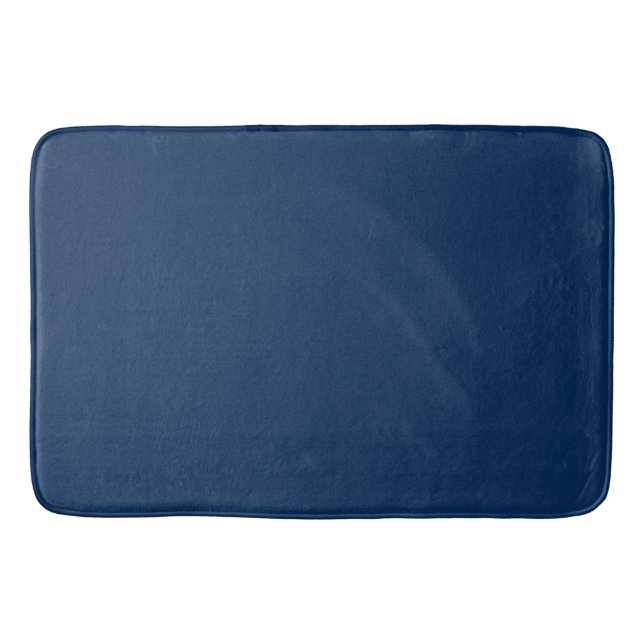 Solid navy indigo blue bath mat (Front)