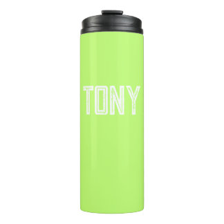 Solid Neon Apple Green Custom Name Monogram Thermal Tumbler