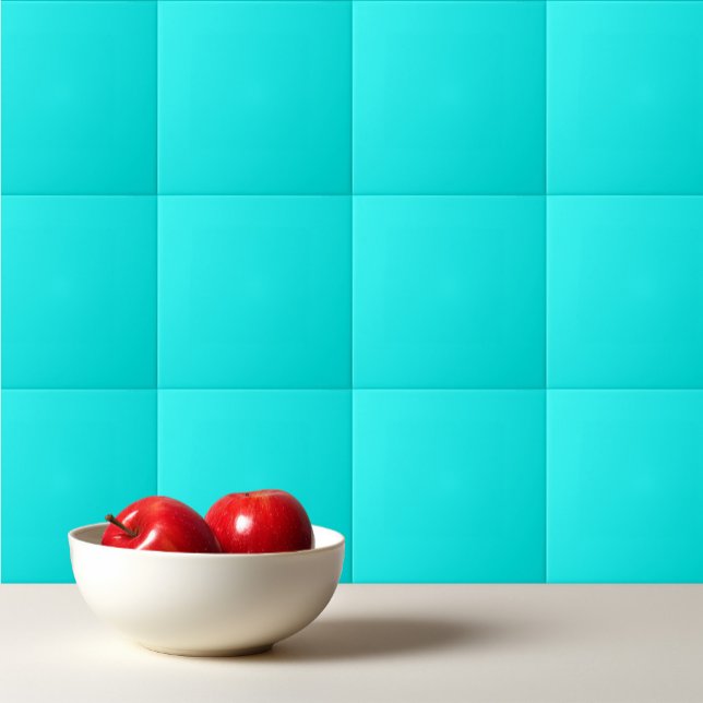 Solid neon bright aqua ceramic tile (Creator Uploaded)