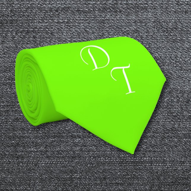 solid  neon  green  - your monograms tie (Creator Uploaded)