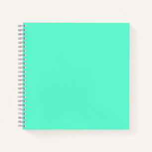 Solid neon mint cyan green notebook