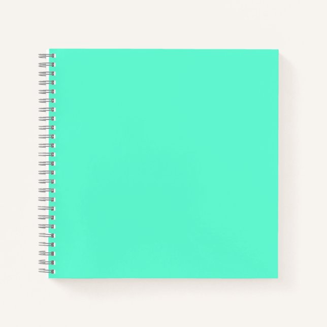 Solid neon mint cyan green notebook (Front)