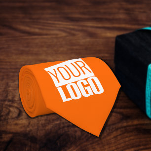 solid  neon  orange  - add logo tie