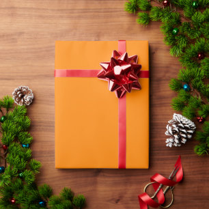 Solid Neon Orange Colour Wrapping Paper Sheet
