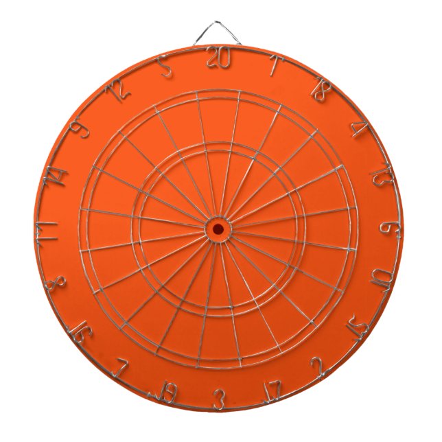 Solid neon orange dartboard (Front)