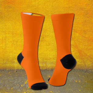 Solid Neon Orange Socks – Customisable 