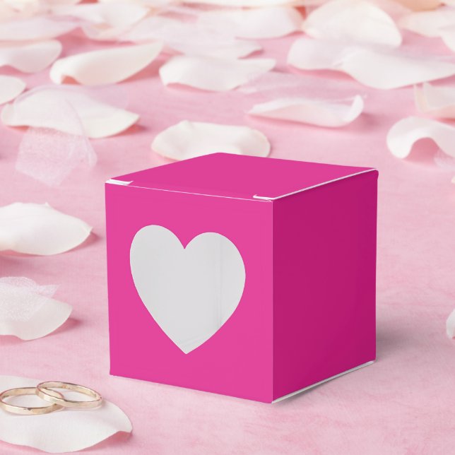 solid neon pink  favour box (Wedding)